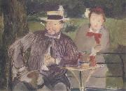 Edouard Manet, Portraits d'Ernest Hoschede et de sa fille Marthe (mk40)
